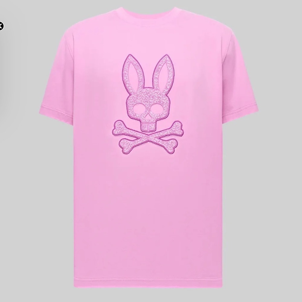 Psycho Bunny Gabin Graphic Tee Pink Size Small (4) New With Tags